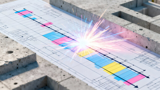 Crystalline Candlestick Charts Growing with Digital Particles