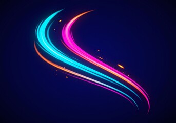 Abstract Glowing Light Trails Modern Background