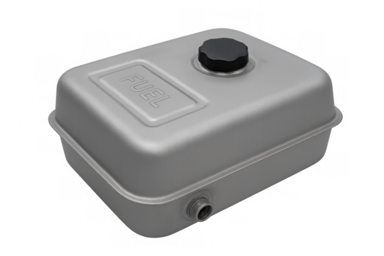 Portable gray metal fuel tank with filling cap