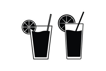 Two glasses of dark liquid with citrus slices a striking silhouette