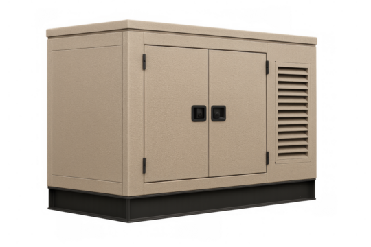 Diesel generator providing backup power in industrial setting