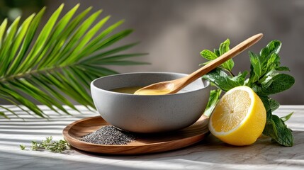 Invigorating Lemon and Chia Seed Elixir: A Natural Health and Wellness Composition