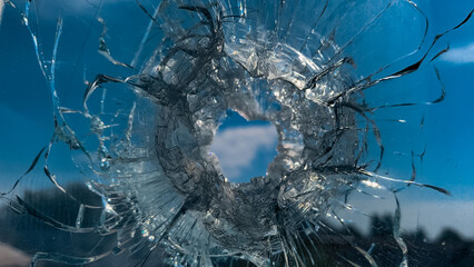 ruined street and destroyed houses in Kiev war in Ukraine