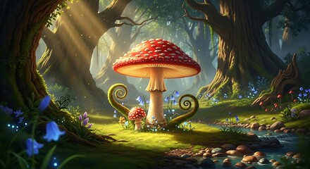 Enchanted Forest Mushroom Meadow.