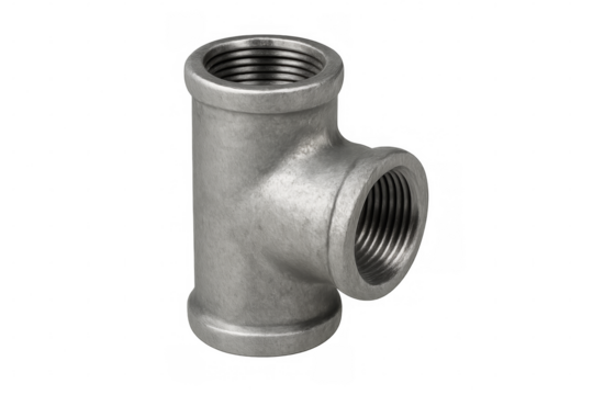 Stainless steel threaded tee pipe fitting for plumbing