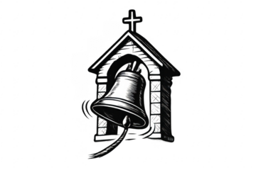 Church bell in campanile ringing showing christianity concept