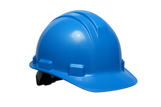 Blue hard hat representing construction worker safety, transparent background