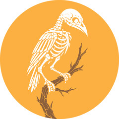 Bird Skeleton on a Branch