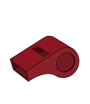 red whistle isolated on white
