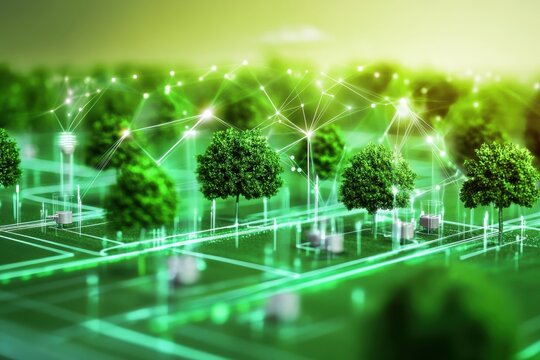 Green technology transforming urban landscapes into smart ecosystem networks