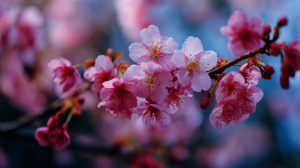 Beautiful Pink Cherry Blossom Flowers in Spring