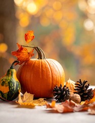 Autumnal Pumpkin and Fall Decor.