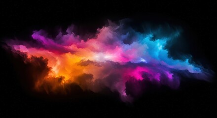 Fototapeta premium Multicolor nebula cloud glowing in space, a celestial cosmic scene