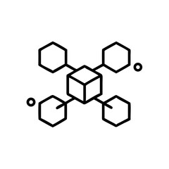 Icon representing molecular structure and connection concept of icons  