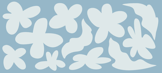 花と葉のシルエット