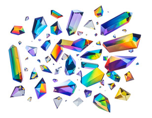 Prismatic Crystal Burst  transparent background