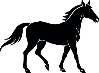 Horse silhouette icon vector, Morgan horse farm illustration, Black animal design