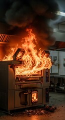 Kitchen Appliance Fire Disaster.