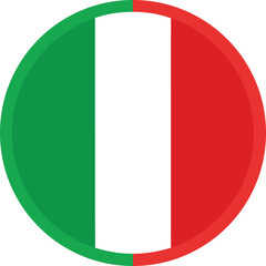  italy circle flag icon with vertical tricolor&nbsp;pattern