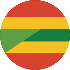  lithuania round flag icon with yellow green red horizontal bands