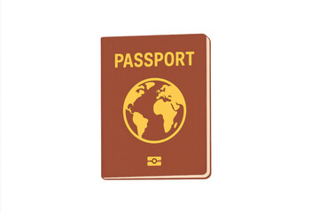 Passport brown document with world globe icon illustrating travel