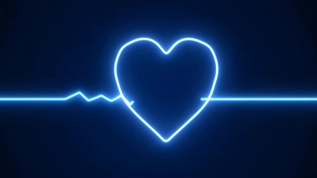 KG Heartbeat Line Forming a Heart - Animation Loop. Ideal for medical themes, tech presentations about passion, and concepts of life and love.