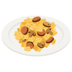 Lazanki Belarusian pasta flat color vector illustration template design