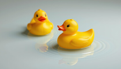Rubber duck yellow duck bath toy water reflection toy plastic floating ripple bathtub playful