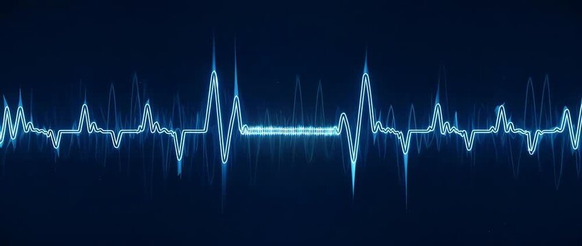 KG Heartbeat Line Forming a Heart - Animation Loop. Ideal for medical themes, tech presentations about passion, and concepts of life and love.
