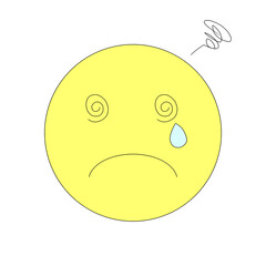 クラクラして泣く困惑の表情