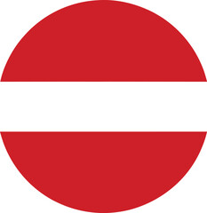  austria circular flag icon with bold red and white bands