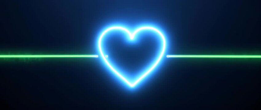 KG Heartbeat Line Forming a Heart - Animation Loop. Ideal for medical themes, tech presentations about passion, and concepts of life and love.