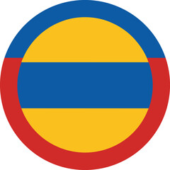 colombia inspired circular flag design with bold stripes