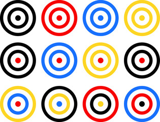 target icon set. Business Goal symbol. Archery target sign 