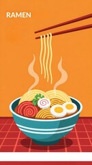 Hot Ramen Bowl Illustration