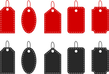  sale tags and labels set. Price tag sticker icons collection. Empty price level or sale sticker. Discount tags template