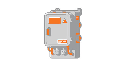 Electric utility boxes, industrial vector illustration with simple design
