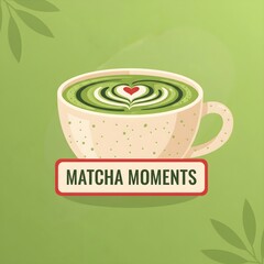 Matcha Green Tea Latte with Text