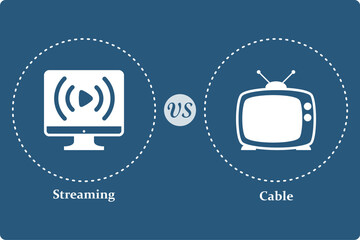Vector illustration of streaming and cable. Infographic template