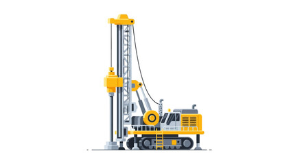 Stylized drilling rig illustration for industrial and engineering design