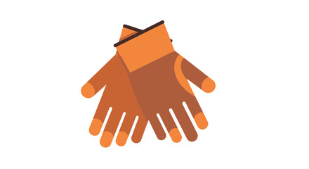 Stylized illustration of protective hand gloves in warm earth tone colors