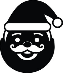 Cute santa claus face emoji style vector illustration