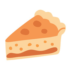 Simple Flat Style Slice of Pie Dessert Food Illustration