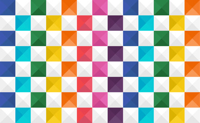 Colorful geometric square pattern with bright multicolor design and modern abstract style, vector illustration for background and decoration.