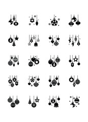 set of Christmas decoration icons, ornamental