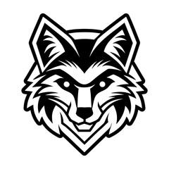 A glyph style icon of a fox logo