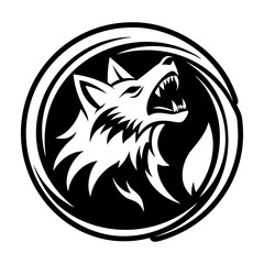 A wild reynard mascot icon in glyph style