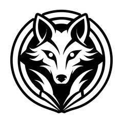 A glyph style icon of a fox logo