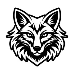 Filled style icon of an arctic fox logo