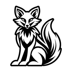 Glyph style icon of a reynard logo
